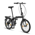 Produktbild: Licorne Bike Conseres Premium Falt Bike in 20 Zoll - Fahrrad für Herren, Jungen, Mädchen und Damen - Shimano 6 Gang-Schaltung - Hollandfahrrad Zoll:20;Farbe:Schwarz