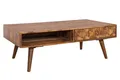 Produktbild: Couchtisch mit Stauraum Schublade 110 x 60 x 40 cm (LxBxH) Retro Sheesham Holz