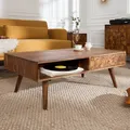 Produktbild: Massiver Couchtisch MYSTIC LIVING 110cm Sheesham smoke finish Wohnzimmertisch