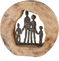Produktbild: Casablanca by Gilde Dekofigur Skulptur Familie (1 St), Dekoobjekt, Höhe 28 cm, aus Metall und Holz-Baumscheibe, Wohnzimmer
