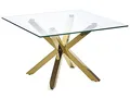 Produktbild: Beliani Couchtisch transparent Glas mit Metallgestell quadratisch 70x70cm Gold Starlight