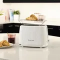 Produktbild: Russell Hobbs Toaster Eden Weiß 2 Scheiben 800W mit Brötchenaufsatz