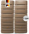 Produktbild: 4rain Regentonne SLIM Wandtank-SET 1000 Liter taupe, 2 x SLIM 500 Liter inkl. Verbinder