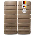 Produktbild: 4rain Slim Regentonne Wandtank-Set 1000 Liter Taupe – 2 x 500 L Wandtank inkl. Verbinder – Platzsparender Wassertank – Frostsichere Regenwassertonne/Wasserfass für Garten – Regentank/Wasserfass