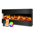 Produktbild: KESSER Wandkamin Elektrokamin 3D Elektrischer Kamin mit Heizung 9 Farbmodi LED Flammeneffekt, 900/1800 W Kaminofen Wand und Einbaukamin Wandmontage Heizung App-Funktion Fernbedienung