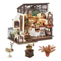 Produktbild: Robotime Rolife Café DIY Puppenhaus Bausatz mit Nachtlicht | 1:24 Holz-Miniatur für Bücherregal Deko - Bastelgeschenk für Erwachsene & Jugendliche