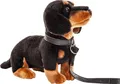 Produktbild: Uni-Toys - Dackel mit Leine - 27 cm (Länge) - Plüsch-Hund - Plüschtier, Kuscheltier