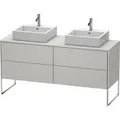 Produktbild: Duravit XSquare Konsolenwaschtischunterbau bodenstehend, für zwei Becken, 4 Auszüge, 1600x778x548mm, XS4927B0707, Farbe: Betongrau Matt