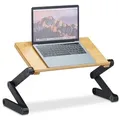 Produktbild: Relaxdays Laptop Ständer Bambus Aluminium Hellbraun,Schwarz