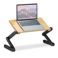 Produktbild: Relaxdays Laptop Ständer Bambus Aluminium, 15 Zoll Laptoptisch, Betttisch höhenverstellbar, HBT 47,5 x 60 x 26 cm, natur
