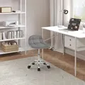Produktbild: Bürohocker, Schreibtischstuhl mit Rollen, Rollrocker mit niedriger Rückenlehne, höhenverstellbar, Sitzhöhe 43,5-55 cm, Arbeitshocker Drehhocker, aus