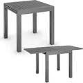 Produktbild: Juskys Gartentisch Laki 70x70 cm ausziehbar - Alu Balkonmöbel Gartenmöbel Anthrazit - Dunkelgrau