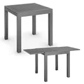 Produktbild: Juskys Gartentisch Laki 70x70 cm ausziehbar - Aluminium Esstisch zum Ausziehen - große Tischplatte - Alu Tisch Balkonmöbel Gartenmöbel Anthrazit