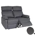 Produktbild: 2er Kinosessel MCW-L93, Relaxsessel Fernsehsessel Sofa, Armlehne Liegefunktion Nosagfederung Stoff/Textil ~ dunkelgrau