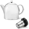 Produktbild: Bredemeijer Teekanne Set 1.4 Liter - Edelstahl glänzend doppelwandig - Großer Teebereiter mit Tee-Filter-Sieb-Aufsatz für losen Tee