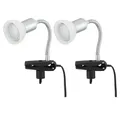 Produktbild: etc-shop LED Klemmleuchte, LED-Leuchtmittel fest verbaut, Warmweiß, Klemmlampe weiß Klemmlampe LED mit Stecker 2er Set