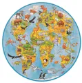 Produktbild: Goki XXL Puzzle Welt 49 Teile pro Stück Kinderpuzzle die Welt Pappe Tiere NEU