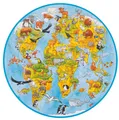 Produktbild: XXL Puzzle WELT 49 Teile Rundpuzzle Weltkugel Erde Tiere Kontinente Kinderpuzzle