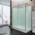 Produktbild: Komplettkabine Ibiza - Duschkabine Mit Schiebetür 5 Mm Esg Sicherheitsglas Klar, Rückwände In Light Grün, Profil: Alu Natur, Größe: 80 X 120 X 204 Cm, Funktionsteil Links - Schulte