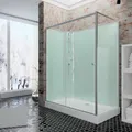 Produktbild: Schulte Komplettdusche Ibiza 120 x 80 cm, Fertigdusche mit Duschwanne, Duschkabine komplett, Duschtempel mit 5 mm ESG Sicherheitsglas, Alu Natur Profile, weiße Duschwanne