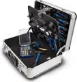 Produktbild: Scheppach TB150 Aluminium Werkzeugkoffer gefüllt 101-tlg Werkzeug Set | Schraubenschlüssel, Hammer, Zange, Schraubendreher | für Werkstatt & Haushalt