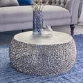 Produktbild: riess-ambiente Runder Couchtisch ABSTRACT LEAF 75cm silber antik Metall filigrane Beistelltisch Tisch