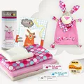 Produktbild: kullaloo - Material-Set/Stoffpaket zum Selber nähen: Schnuffeltuch Hase in rosa/beige in schicker Dose (DE/EN)