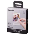 Produktbild: Canon XC-20L Original Farbband/Papierset 20 Blatt Kreditkartenformat 5,4 x 8,5cm für Canon SELPHY QX20 Fotodrucker (selbstklebend, Sticker, Aufkleber, Kleberückseite, Thermosublimation, wasserfest)