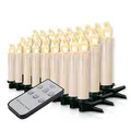 Produktbild: Forever Speed 20-60er Weinachten LED Kerzen Weihnachtsbeleuchtung Lichterkette Kerzen kabellos Weihnachtskerzen Weihnachtsbaum Kerzen mit Fernbedienung kabellos Baumkerzen(milchweisse Hülle, 30er)