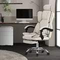 Produktbild: ML-Design Bürostuhl ergonomisch Beige, Gaming Stuhl mit hoher Rückenlehne, Drehstuhl mit Fußstütze, Kissen und Kopfstütze - Beige