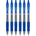 Produktbild: Pilot G2 07 blau fein Retractable Gel Ink Pen Tintenroller 0,7 mm Feder Spitze 0,39 mm Line Breite nachfüllbar bl-g2–7 (6er Pack, blau)