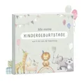 Produktbild: Mintkind Fotoalbum Kinder Salbei – Erinnerungsbuch Kindergeburtstag mit Ausfüllseiten – Erinnerungsalbum 1 bis 12 Jahre – Geschenk zur Geburt für Jungen & Mädchen
