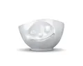 Produktbild: FIFTYEIGHT PRODUCTS TV Tasse Schale 04.01 glücklich 500 ml weiß (1-tlg), Porzellan, bruchsicherer Hotelqualität, geschliffener Fuß, glasierter Mundrand