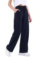 Produktbild: COMEOR Jogginghose Damen - Sporthose Lang Baumwolle Traininghose Lockere Sweatpants mit elastischem Bund und geradem Bein (Dunkelblau L)
