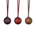 Produktbild: blomus Weihnachtsschmuck 6er Set JUHLA | Farben Midnight Plum, Port, Rustic Brown | Ø 5 cm | Weihnachtskugeln in matten Farben | Christbaumkugeln aus Glas mit Band