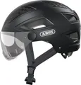 Produktbild: ABUS Stadthelm Hyban 2.0 ACE - Fahrradhelm mit Visier, icht und ABS-Hartschale - für Damen und Herren - Schwarz Matt, Größe L (56-61 cm)