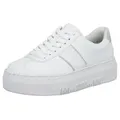 Produktbild: Rieker Plateausneaker, Schnürschuh, Halbschuh, Freizeitschuh mit gepolstertem Schaftrand silberfarben|weiß 42 EU