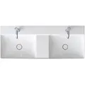 Produktbild: Duravit DuraSquare Doppelwaschtisch, 120x47cm, 2 Hahnlöcher, 2 Becken, ohne Überlauf, von unten glasiert, 23531200411, Farbe: Weiß mit Wondergliss