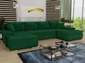 Produktbild: Wohnlandschaft mit Schlaffunktion Faris U-Form - Couch, Schlafsofa mit Bettkasten, Couchgranitur mit Bettfunktion, Big Sofa, Bettsofa (Grün (Kronos 19))