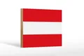 Produktbild: Holzschild Flagge Österreich 18x12 cm Flag of Austria Deko Schild