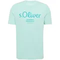 Produktbild: s.Oliver Herren T-Shirt - Basic, Logoprint, Rundhals, Baumwolle Türkis 2XL