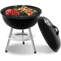Produktbild: SunJas Holzkohlegrill, tragbar, zerlegbar, für Grill, Außenbereich, Garten, Camping und Picknick (für 3-5 Personen) - Schwarz