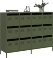 Produktbild: vidaXL Sideboard Olivgrün 135x39x103,5 cm Kaltgewalzter Stahl