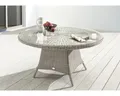 Produktbild: Gartentisch Destiny LUNA Ø120x75cm, mit aufgelegter Glasplatte, vintage weiß