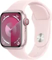 Produktbild: Apple Watch 9 Cell 41mm Rosé Alu Hellrosa Sportarmb. S/M