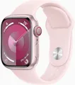 Produktbild: Apple Watch 9 Cell Alu Pink 41mm A2982, Pink Silicon Band,Sehr gut – Refurbished