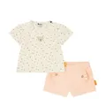 Produktbild: Steiff Set Shorts mit T-Shirt Kurzarm EU Größe 68 Antique White, Sommerhose kombiniert mit einem Kurzarm Shirt für jeden Anlass, lockere Bequeme Passform
