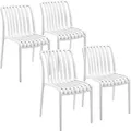 Produktbild: TECTAKE Gartenstühle Alcudia, wetterfest, stapelbar  4er Setweiß