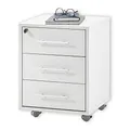 Produktbild: Stella Trading PRONTO Rollcontainer abschließbar, lichtgrau - Mobiler Büroschrank mit 3 Schubladen - Modernes Büromöbel Komplettset - 43 x 56 x 42 cm (B/H/T)