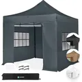 Produktbild: Vonroc - Faltpavillon 3x3 M – Set Inkl. Seitenwände – Modulares Design – Faltbar – Wasserdicht – Stahlrahmen – Uv-schutz 50+ – Inkl. Aufbewahrungstasche – Grau
